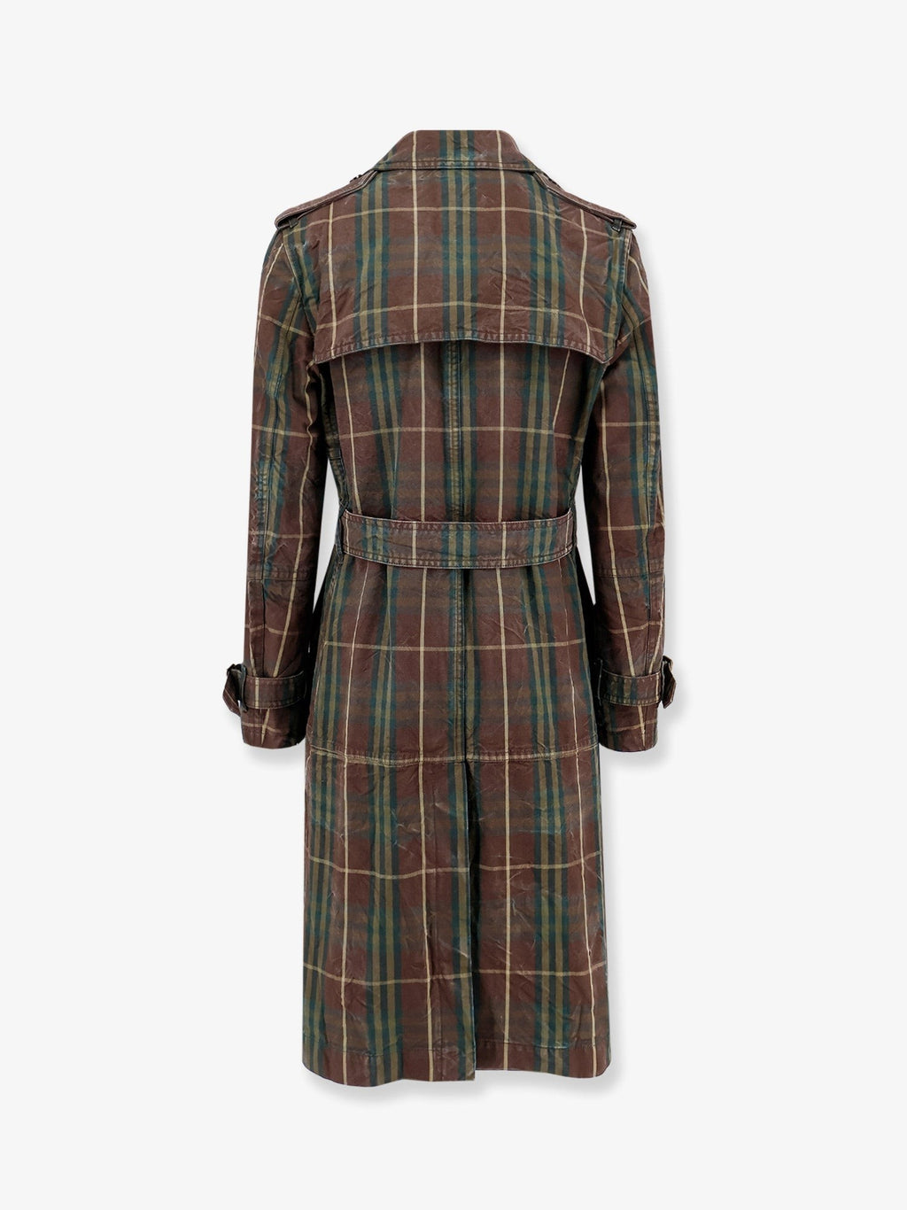 Burberry Trenchcoat i bomull med rutete motiv