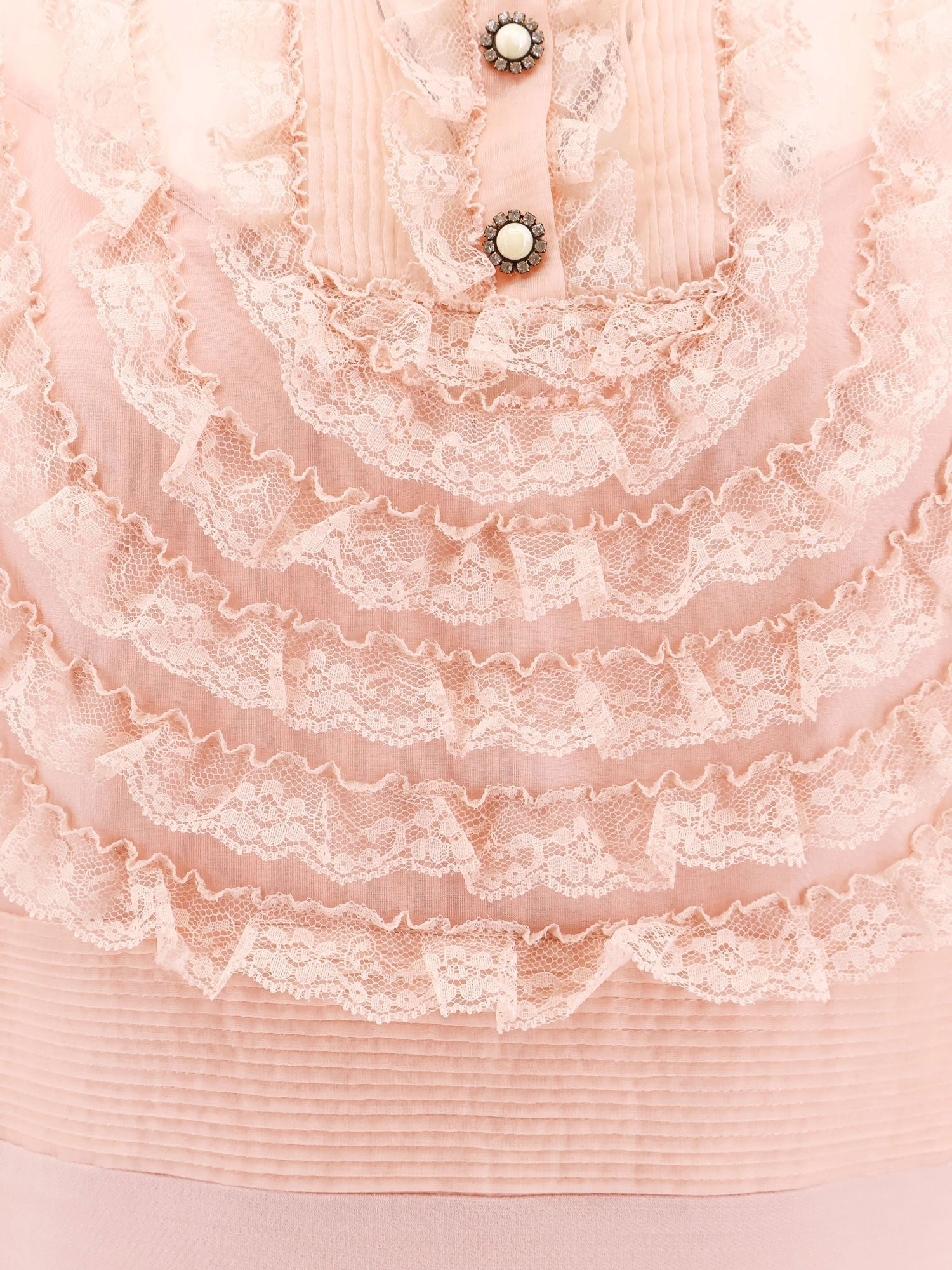 Valentino Couture-Crêpe-Kleid mit Spitzenprofilen