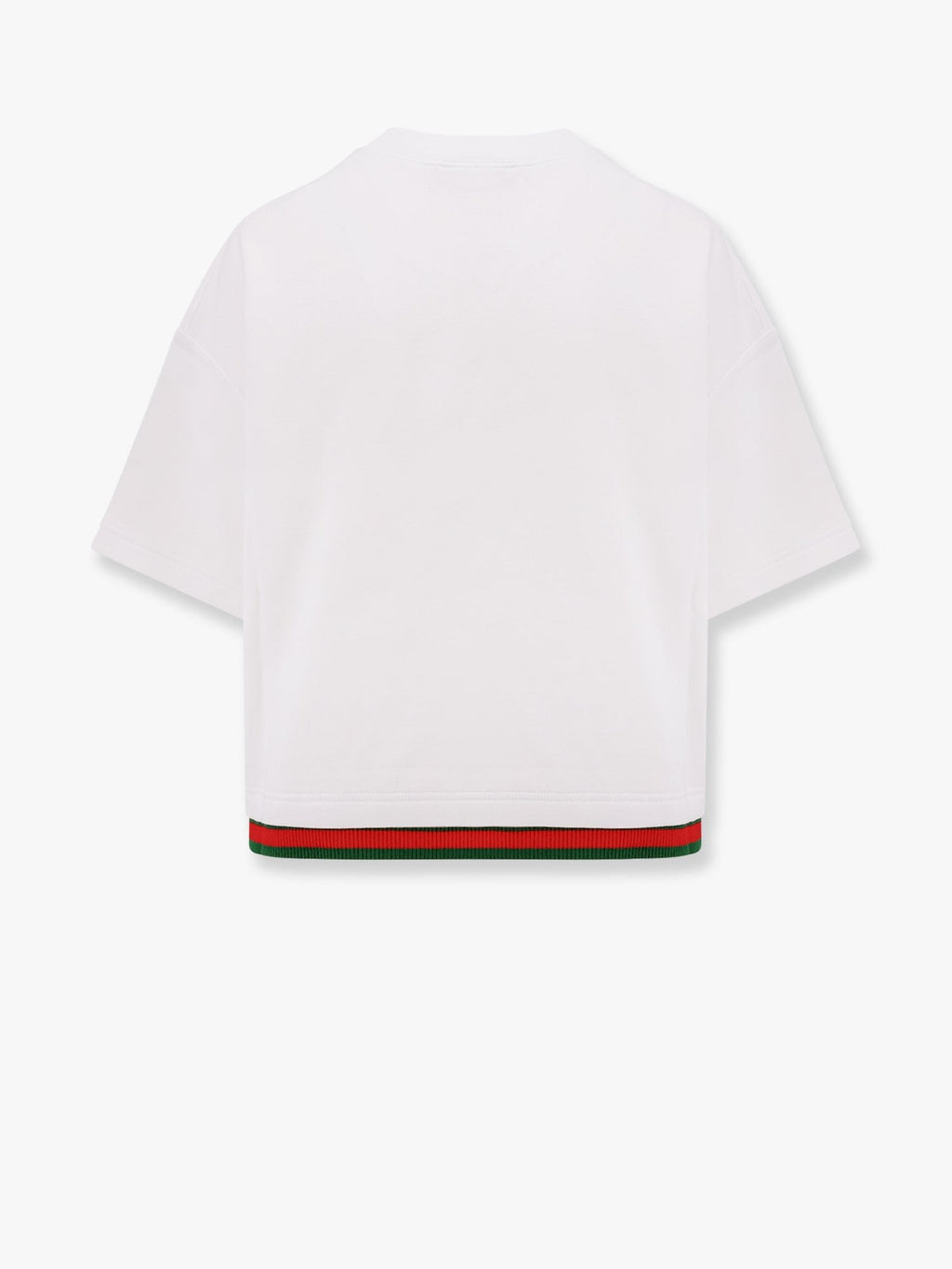 Gucci Crop cotton sweatshirt with web profiles