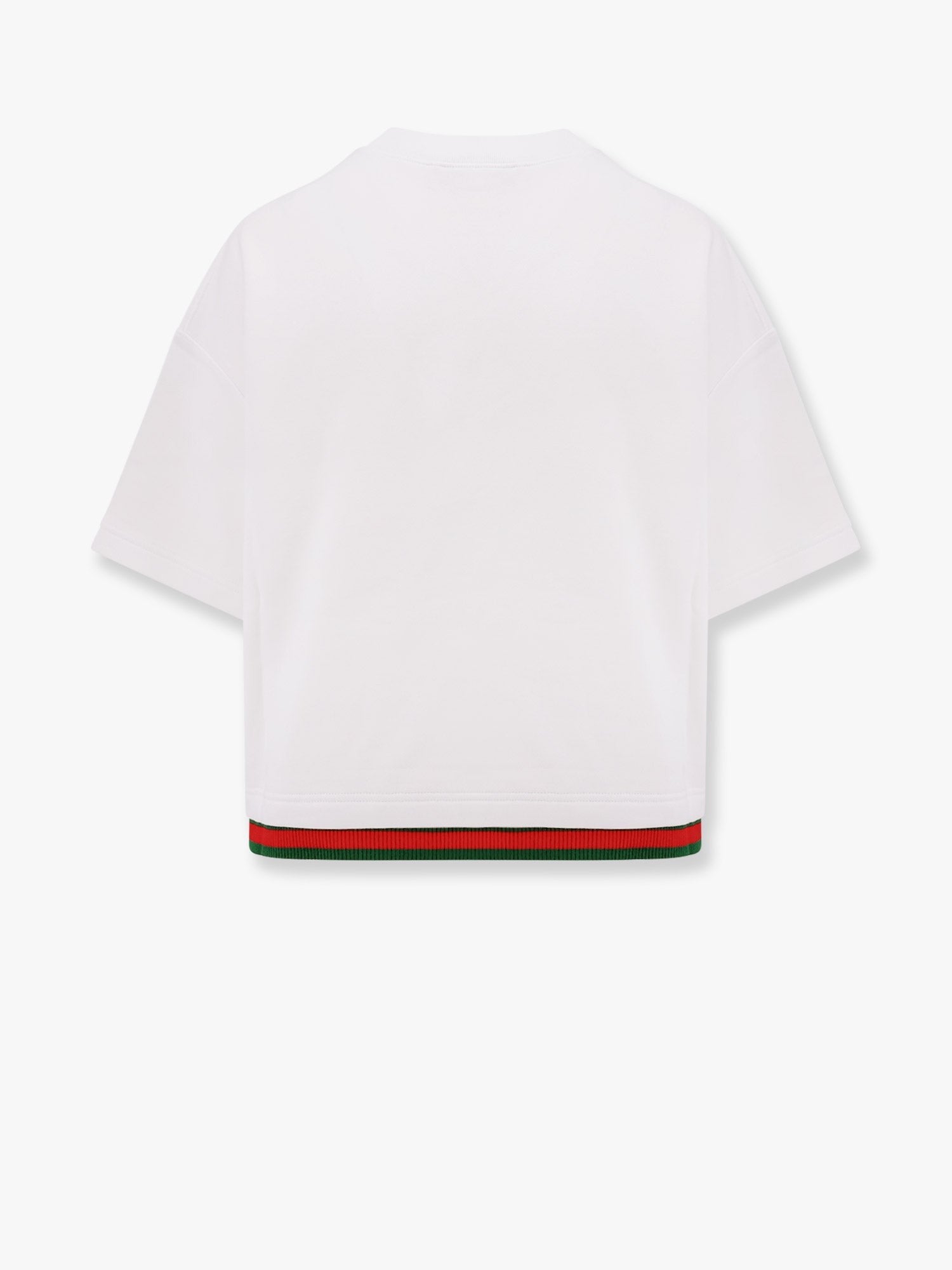 Gucci Crop cotton sweatshirt with web profiles