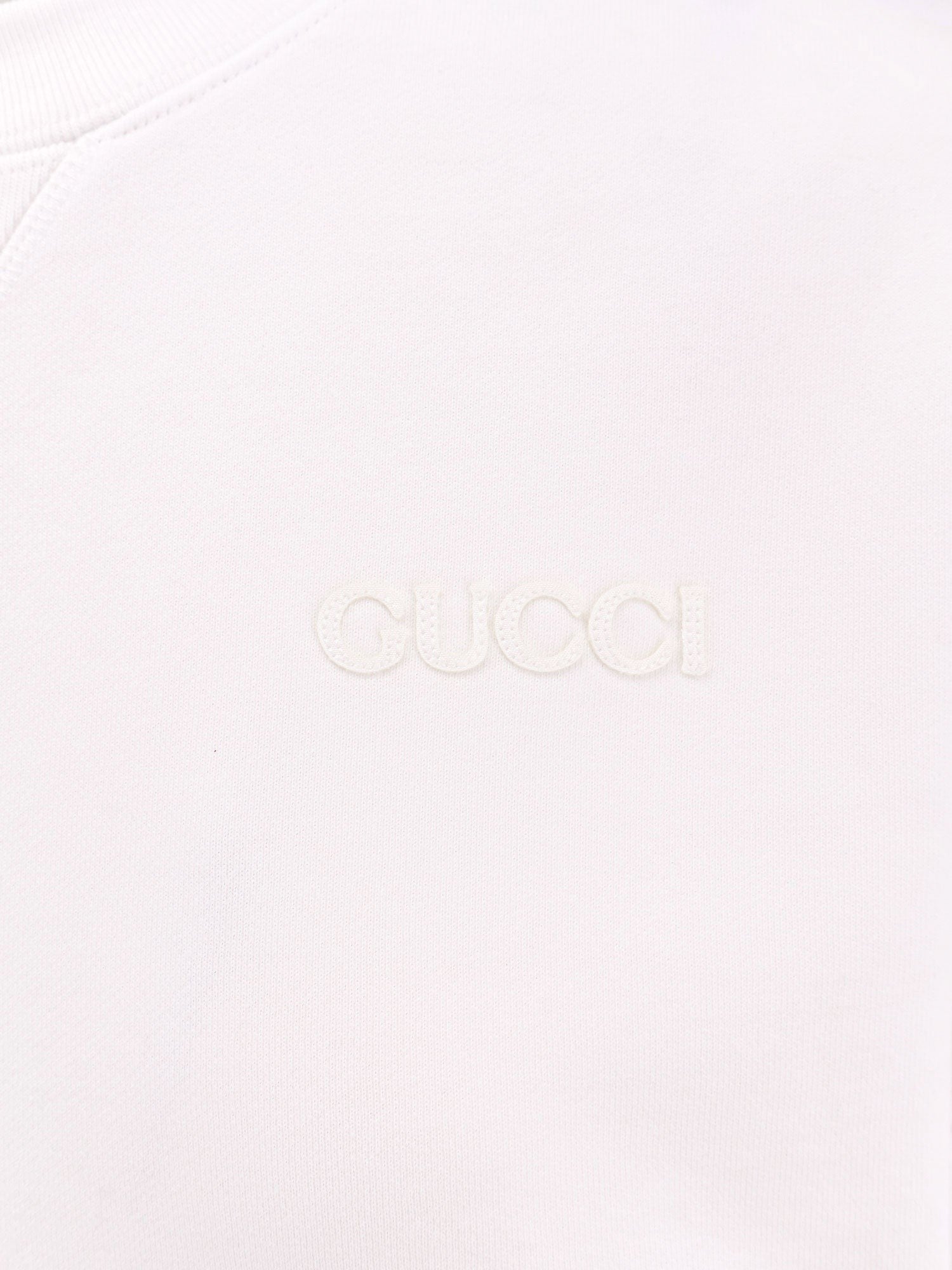 Gucci Crop cotton sweatshirt with web profiles
