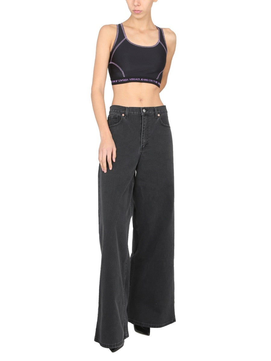 Versace Jeans Couture CROP TOP MIT LOGOBAND