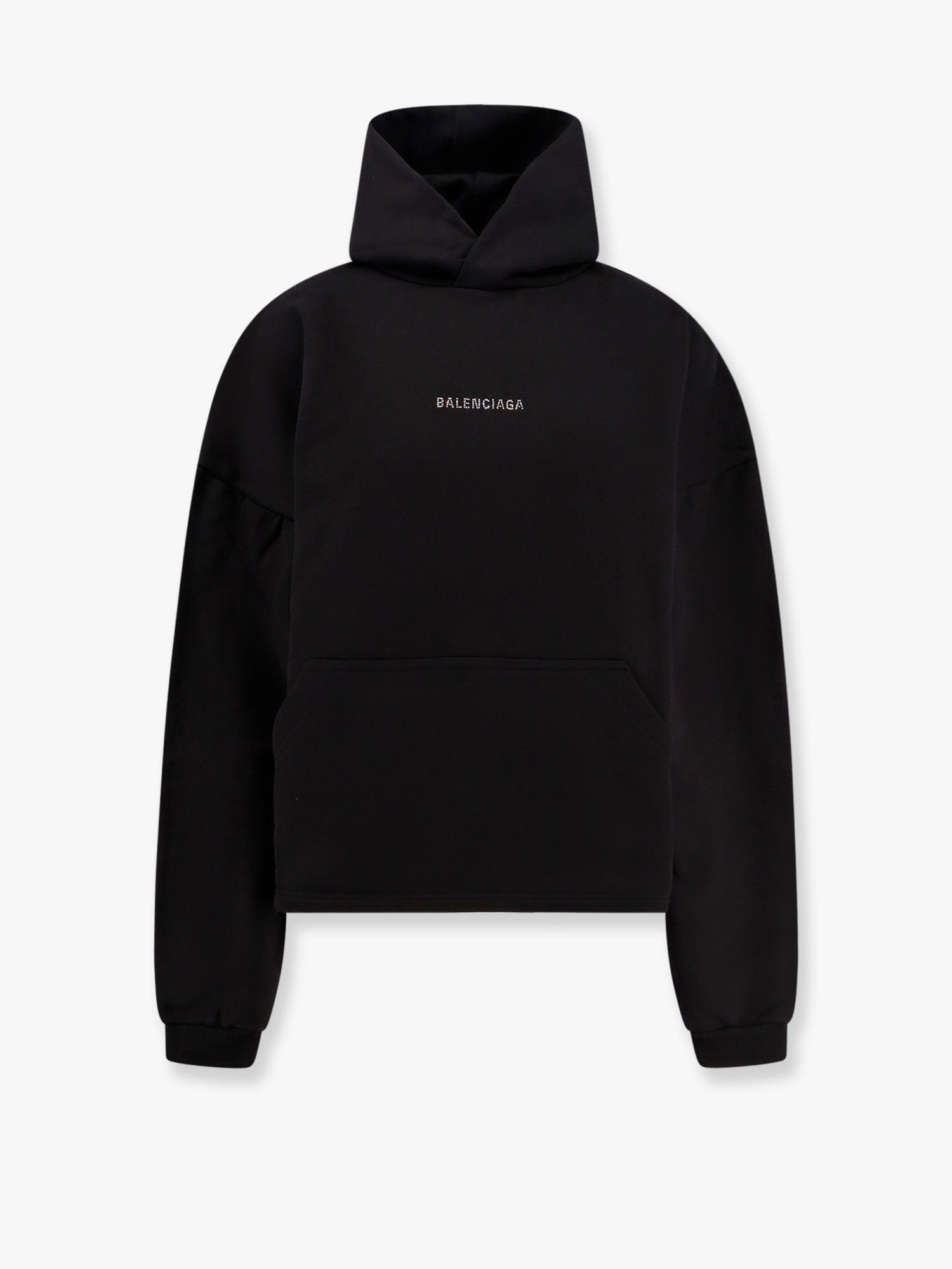 Balenciaga Trumpas medvilninis džemperis su kalnų krištolo logotipu