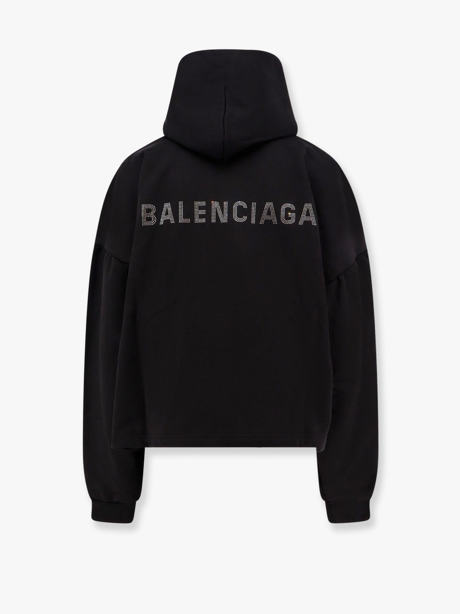 Balenciaga Trumpas medvilninis džemperis su kalnų krištolo logotipu