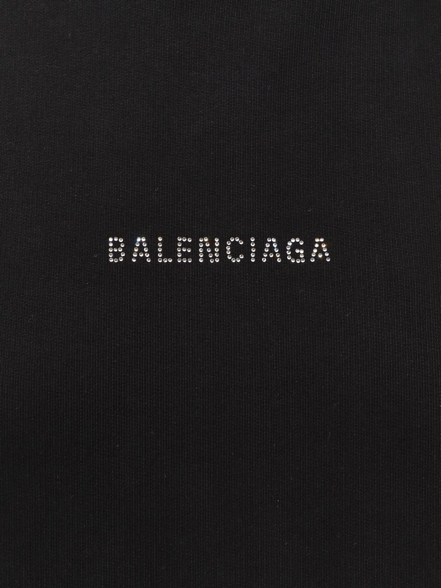 Balenciaga Trumpas medvilninis džemperis su kalnų krištolo logotipu