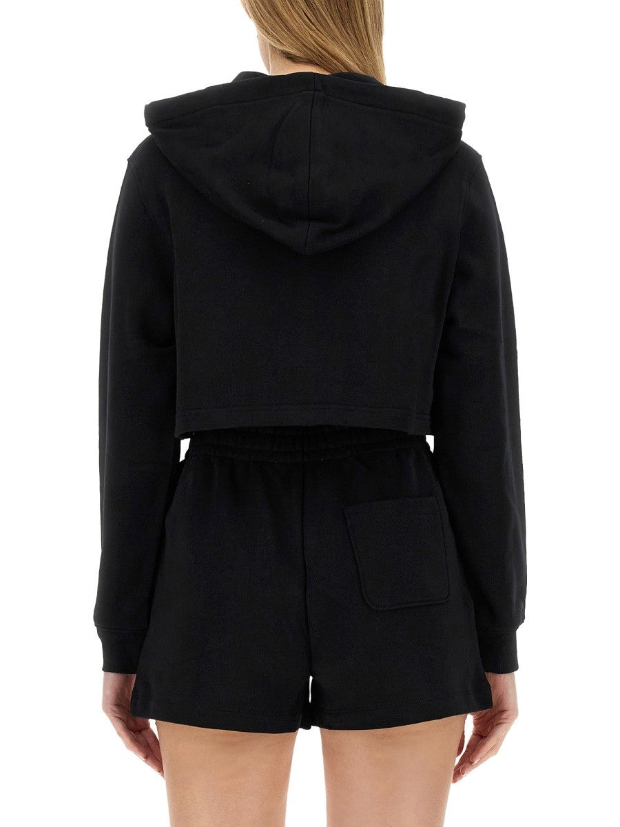 Moschino CROPPED SWEATSHIRT WITH TEDDY BEAR LOGO
