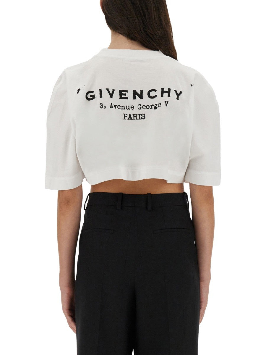 Givenchy CROPPED T-SHIRT WITH LOGO PRINT