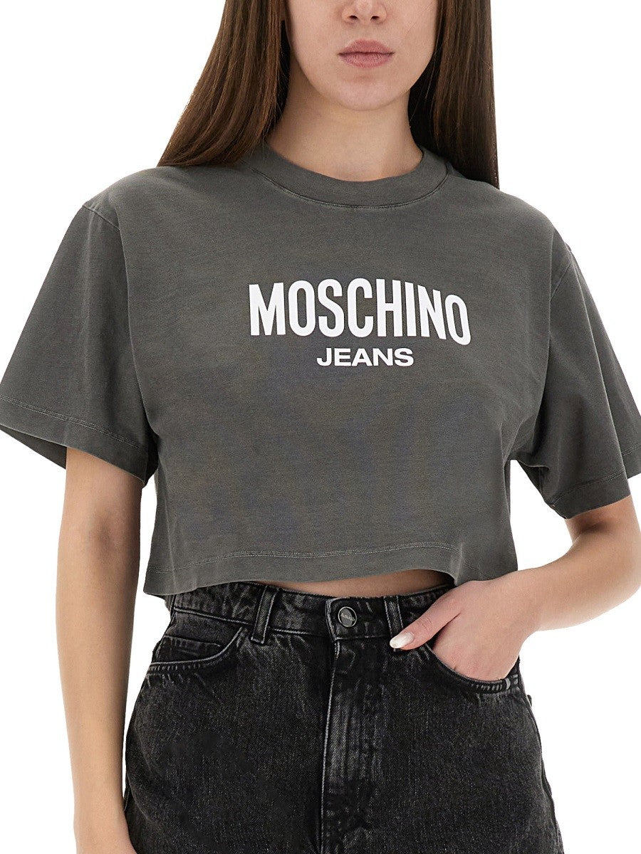 Moschino Jeans CROPPED T-SHIRT MIT LOGO