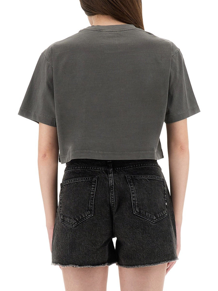 Moschino Jeans CROPPED T-SHIRT MIT LOGO