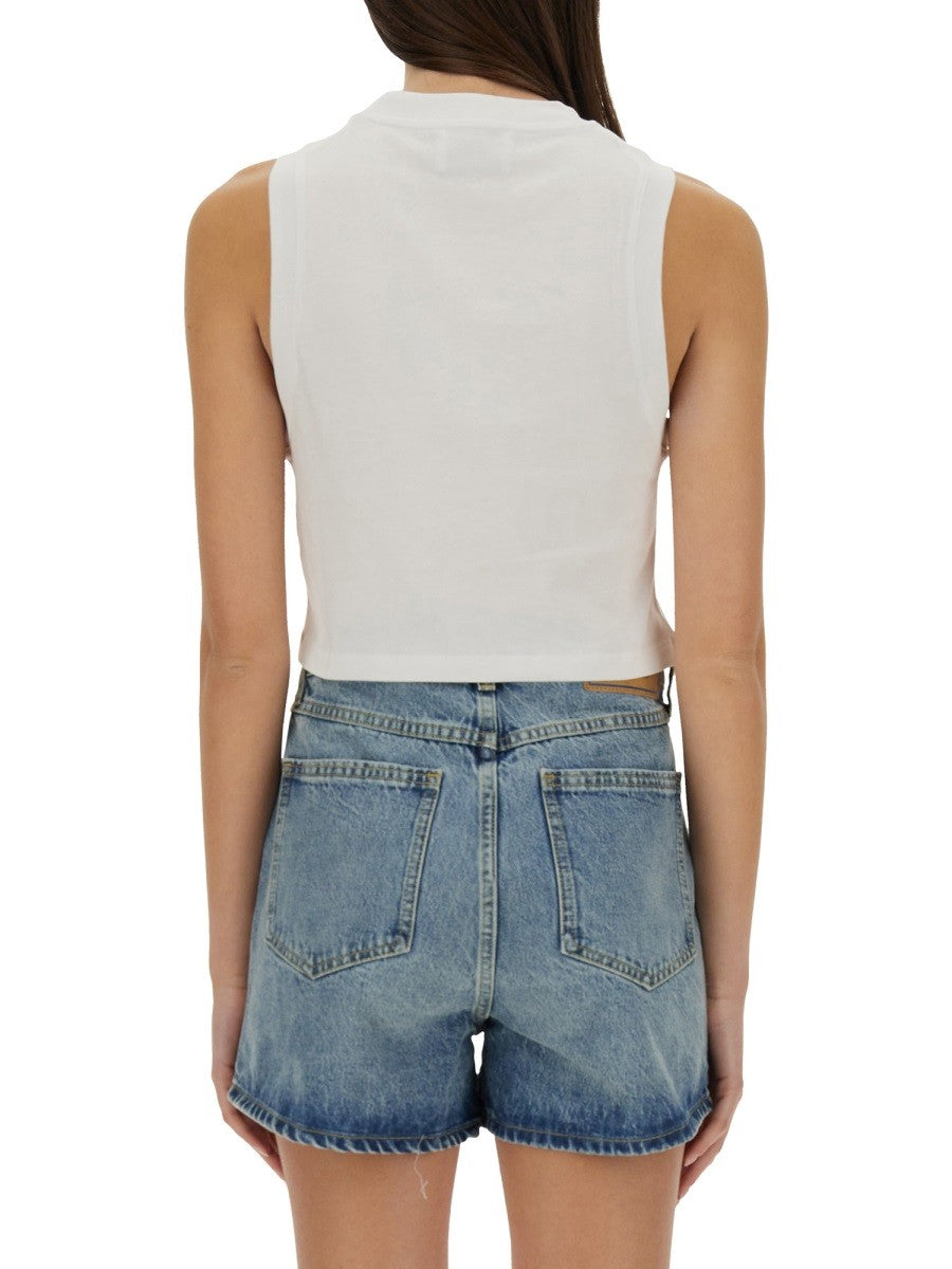 Moschino Jeans CROPPED TOP MIT PRINT