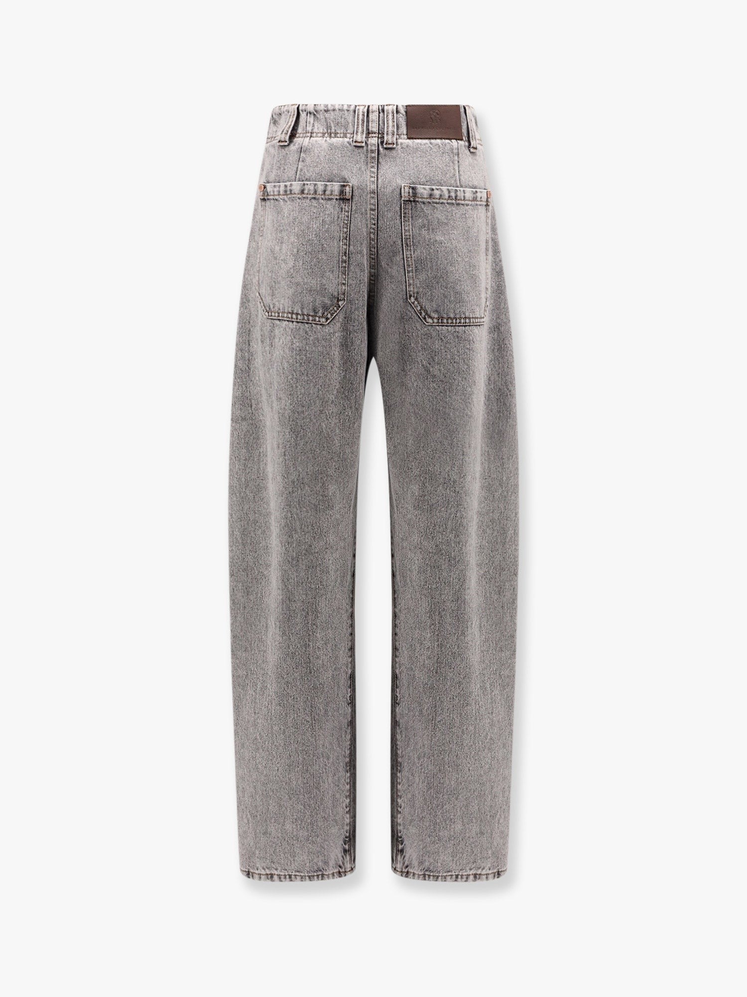Brunello Cucinelli Gebogene graue Jeans