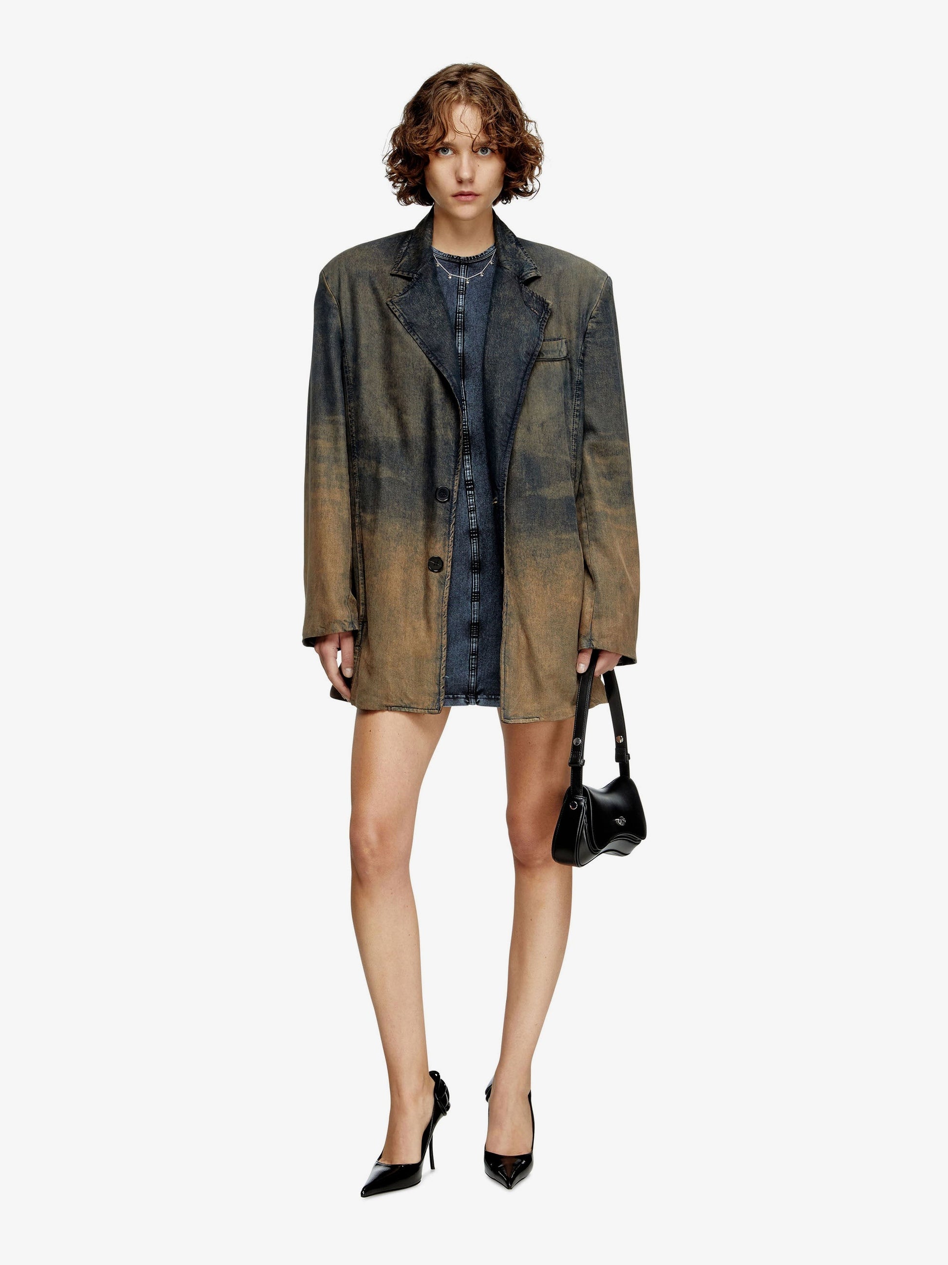 Diesel D-Cupsleeves vestito corto in cotone elasticizzato