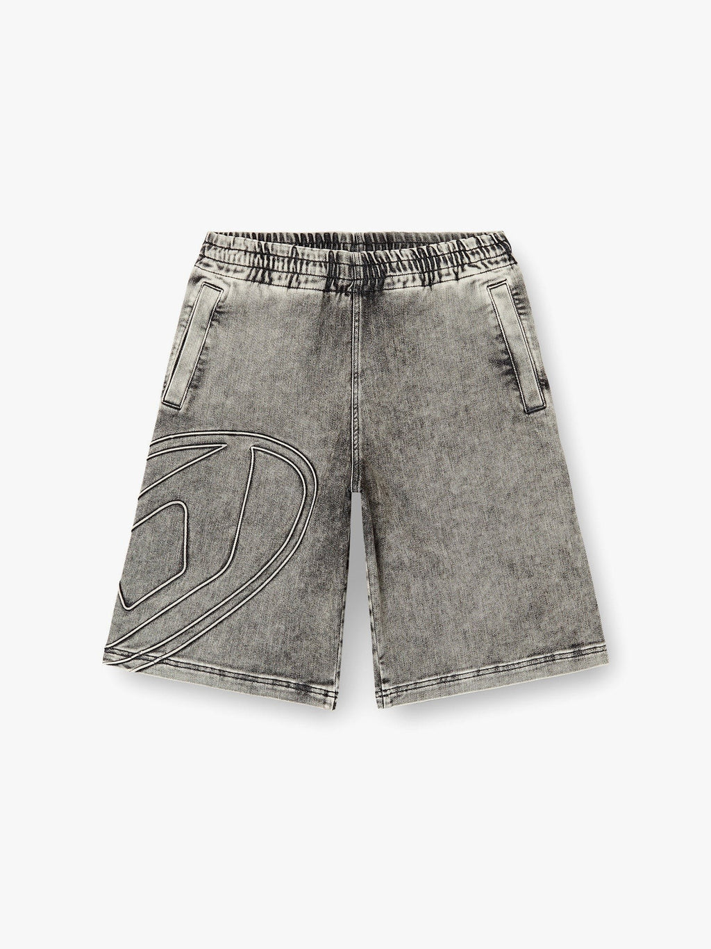Diesel D-enny-s track délavé grey denim bermuda shorts