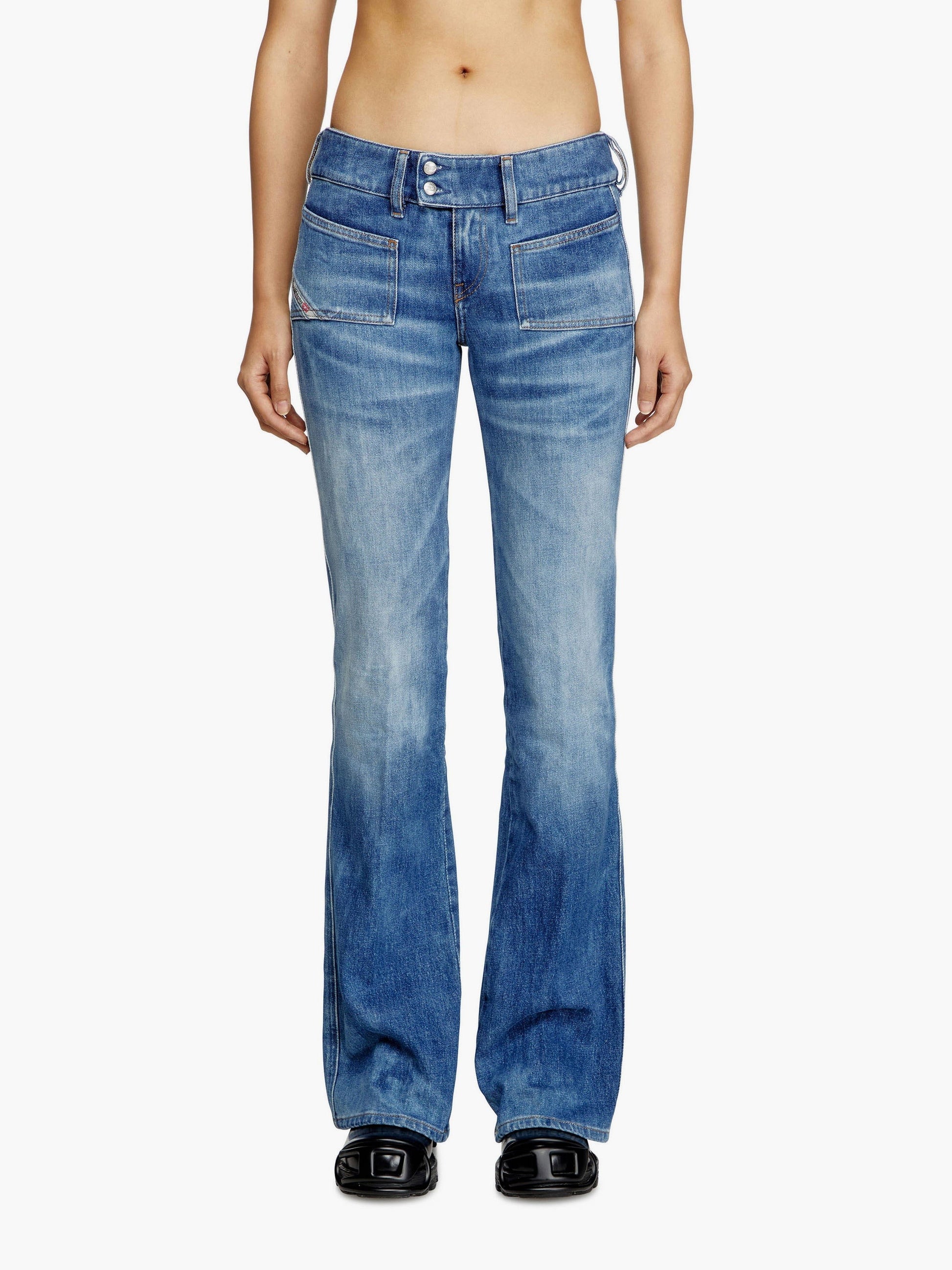 Diesel D-hush rozevláté džíny z částečně organické bavlny se zadní nášivkou loga