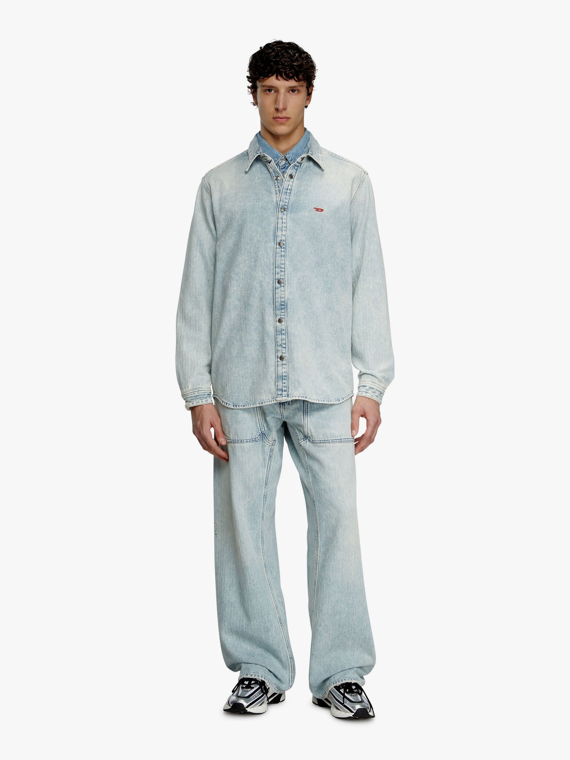 Diesel D-simply džínová košile s vyšívaným logem