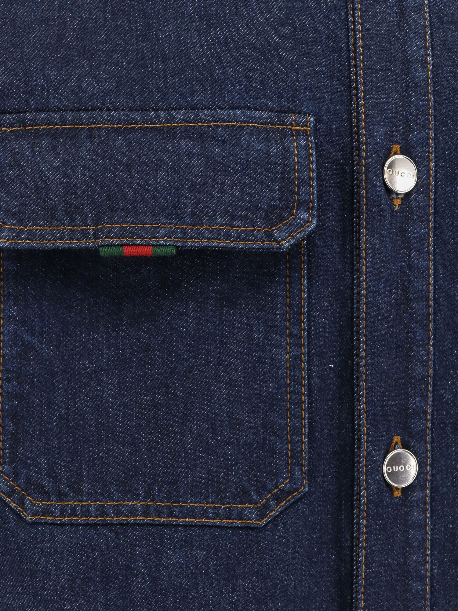 Gucci قميص دينم داكن