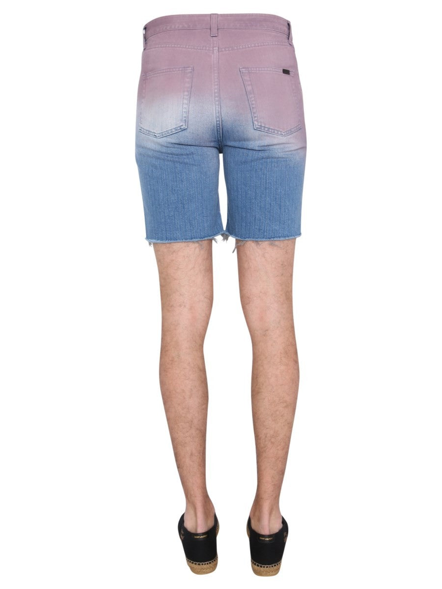 Saint Laurent BERMUDY S DEGRADOVANÝM POTISKEM
