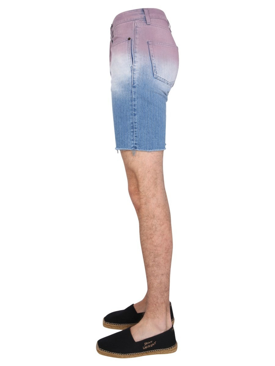 Saint Laurent BERMUDY S DEGRADOVANÝM POTISKEM