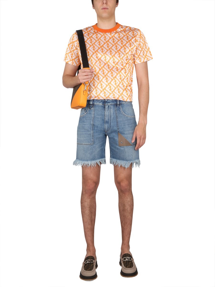 Fendi DENIMOWE SZORTY BERMUDY