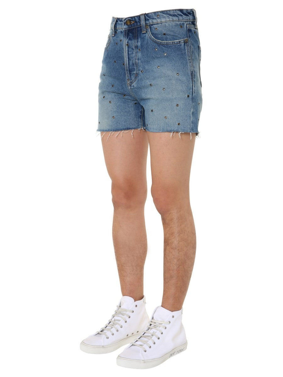 Saint Laurent DŽÍNOVÉ BERMUDY