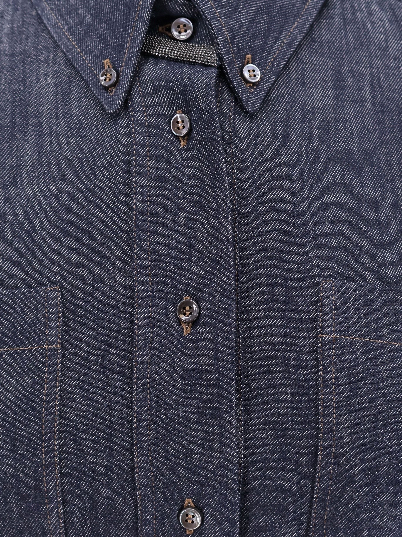 Brunello Cucinelli Langes Jeans-Chemisierkleid