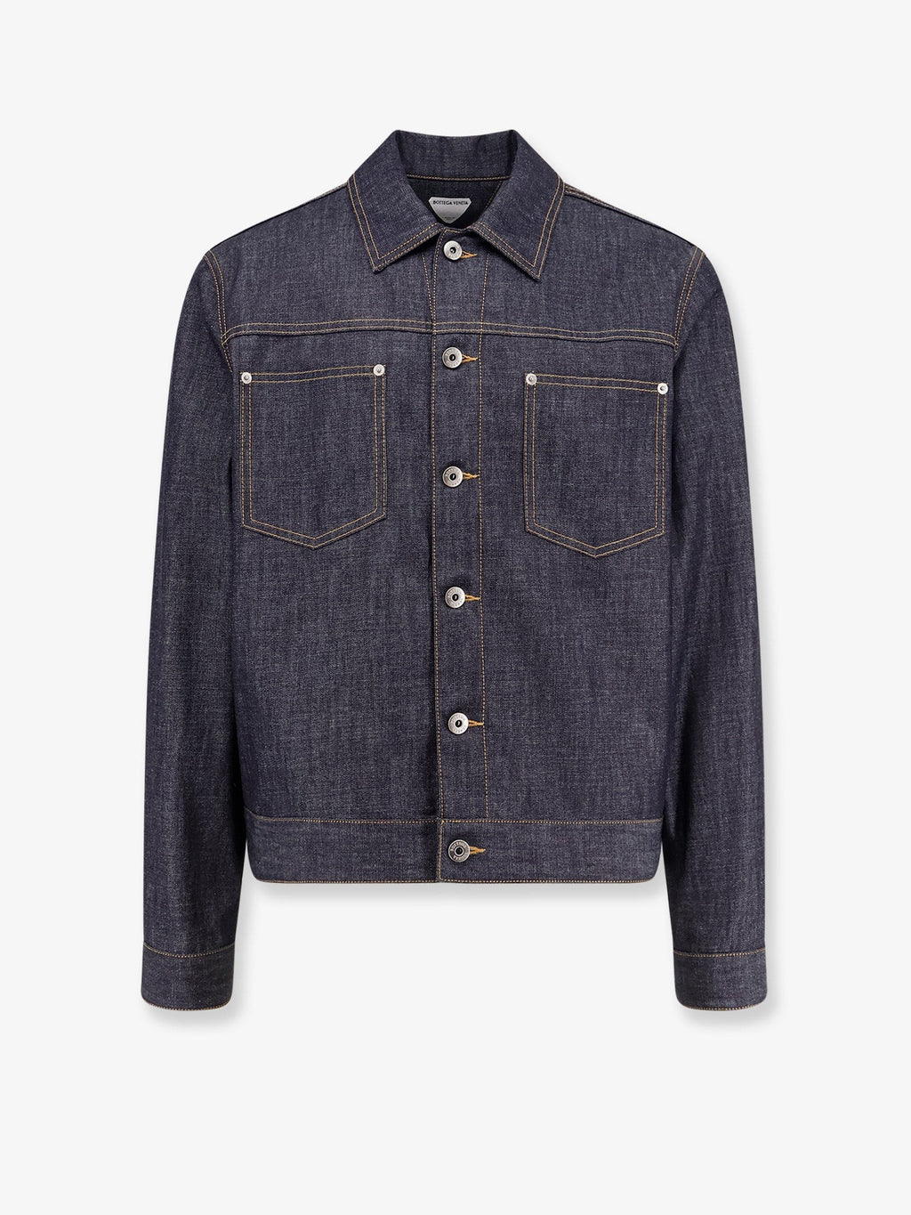 Bottega Veneta denimjakke med ikonisk Intrecciato-patch