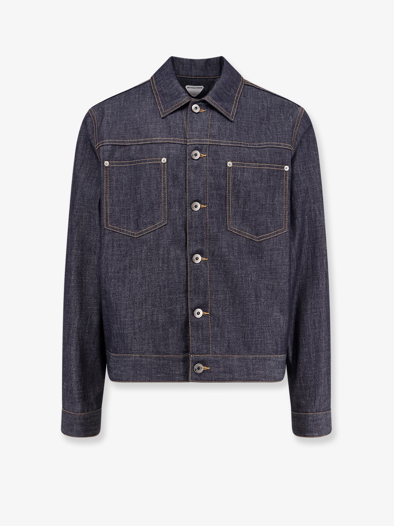Bottega Veneta denimjakke med ikonisk Intrecciato-patch