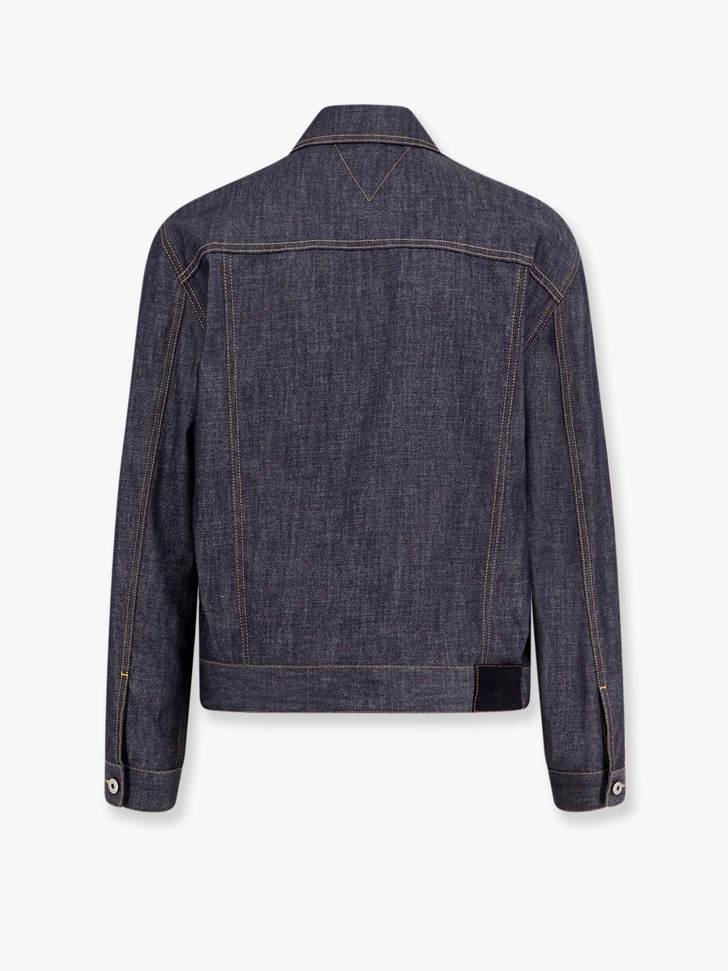 Bottega Veneta denimjakke med ikonisk Intrecciato-patch