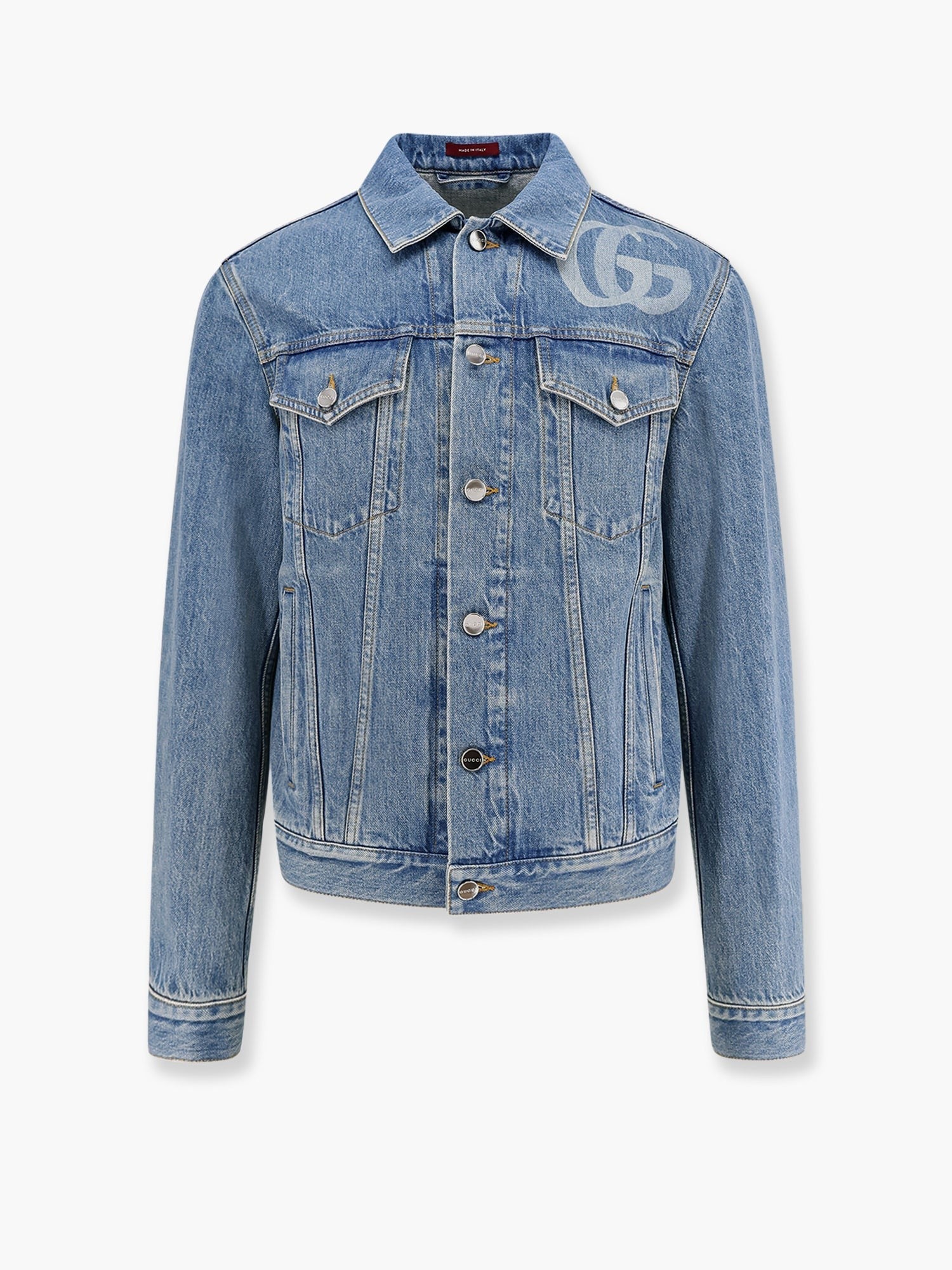 Blouson en jean Gucci avec double G gravé au laser