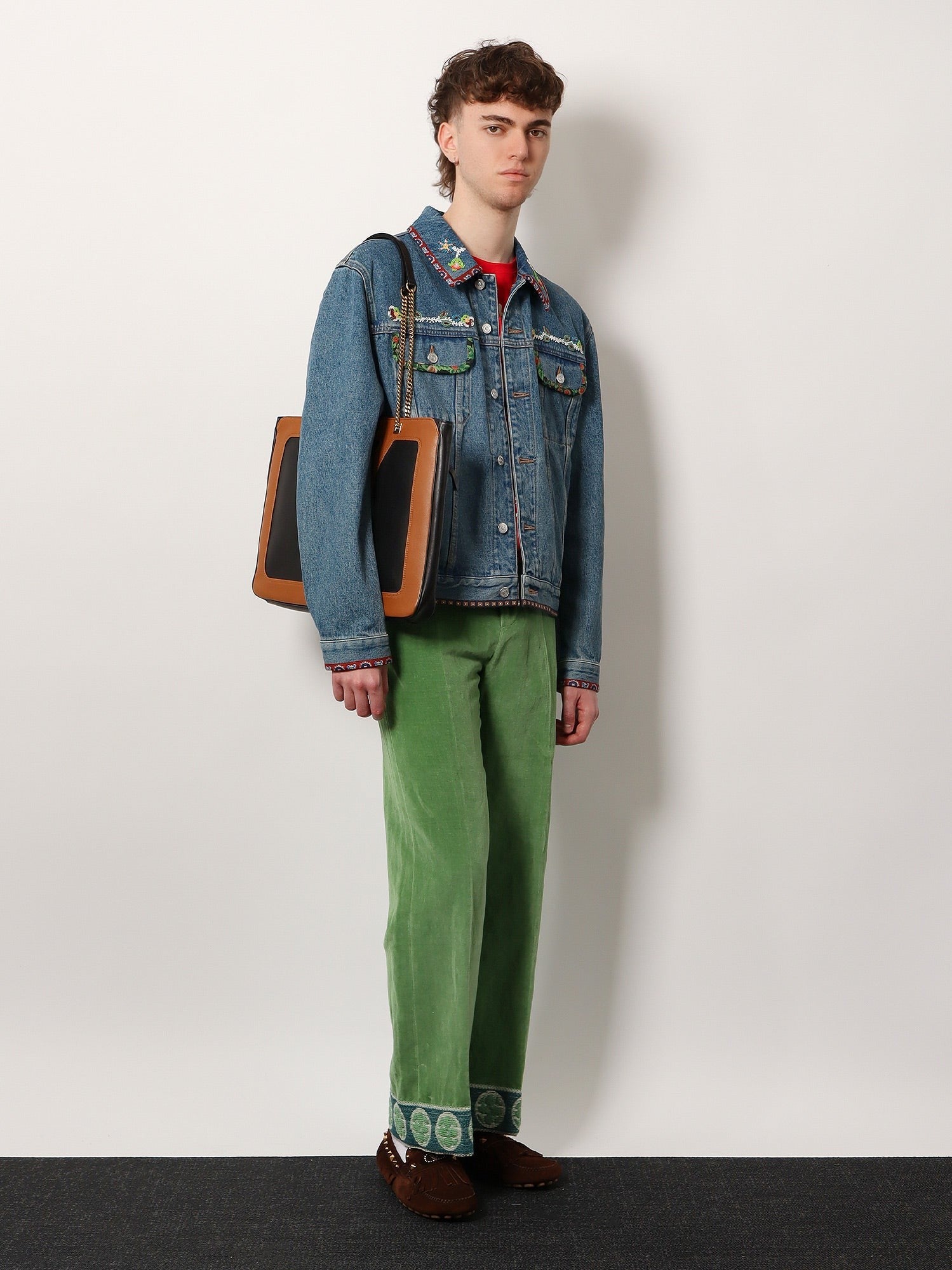 Valentino Jeansjacke mit mehrfarbiger Stickerei