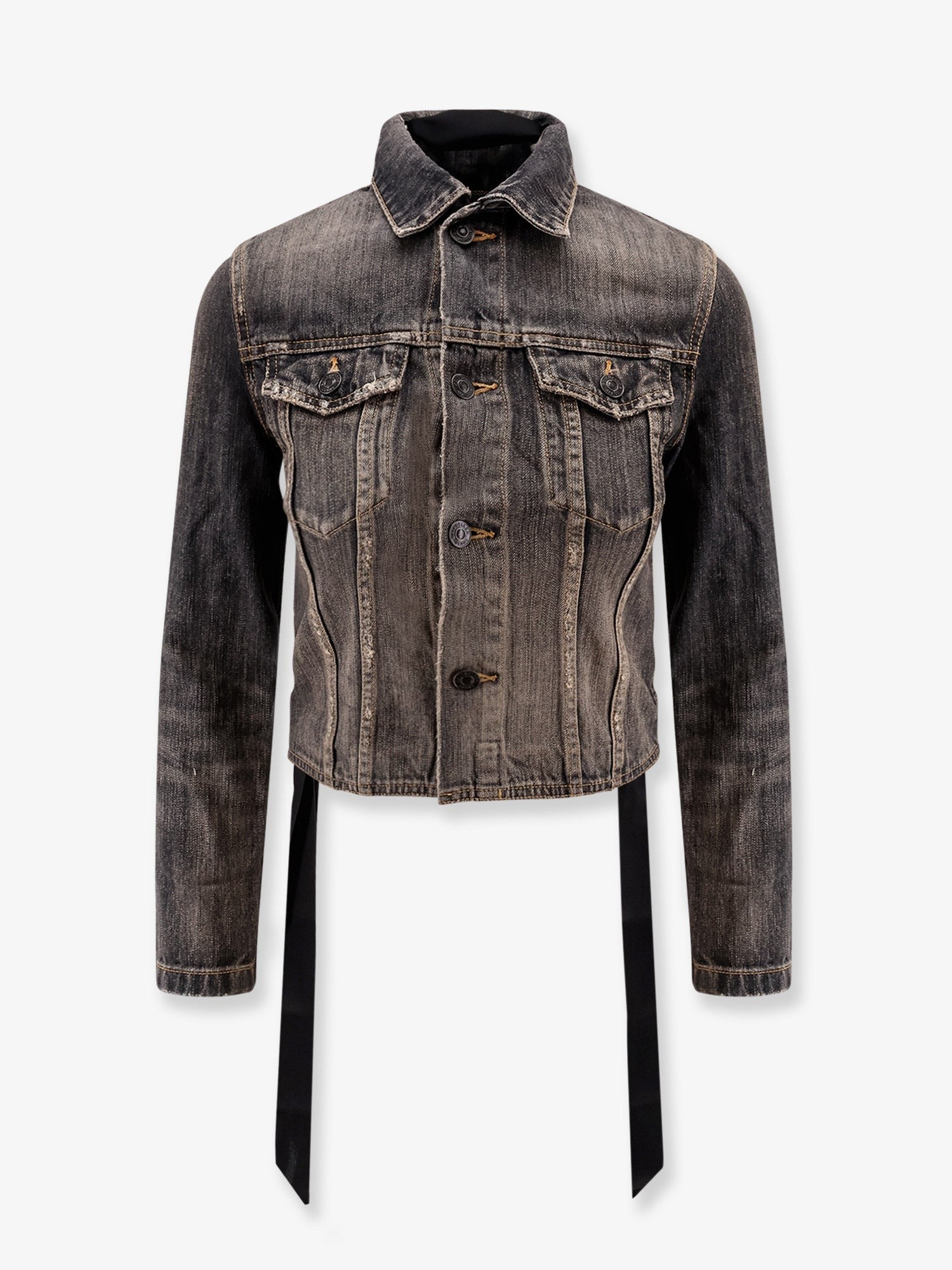 Balenciaga Jeansjacke mit Satinbändern