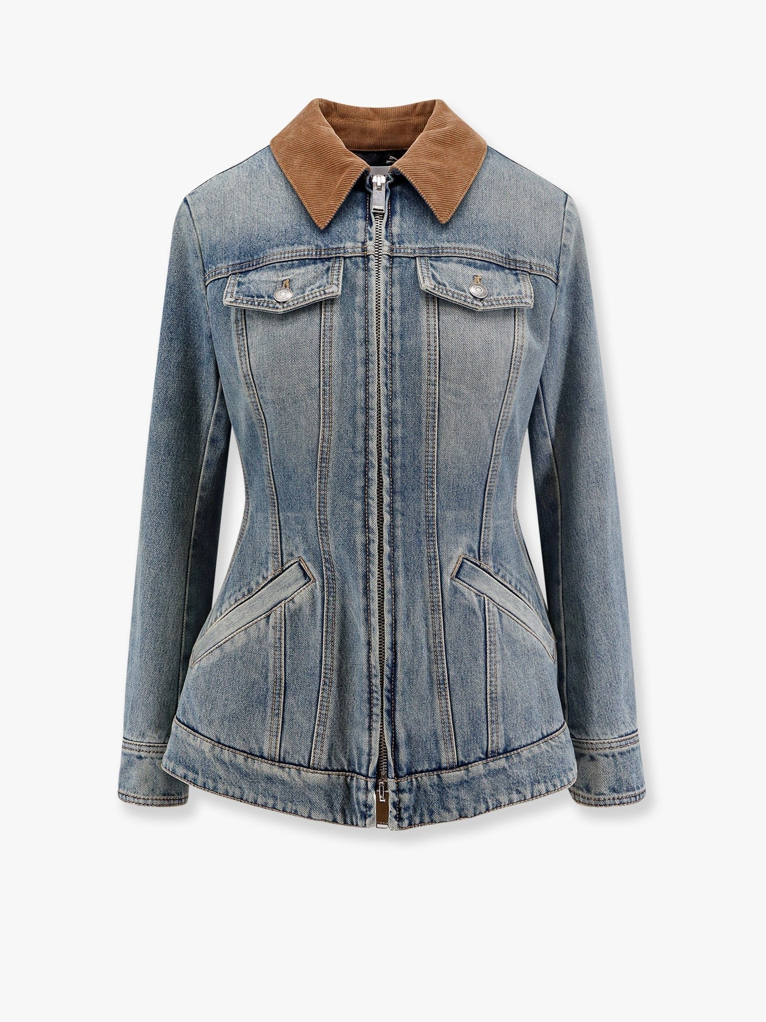 Alexander Mcqueen Jeansjakke med volant
