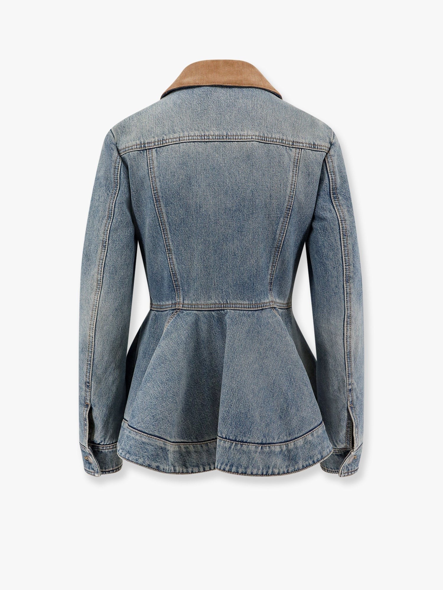 Alexander Mcqueen Džínová bunda s volánem