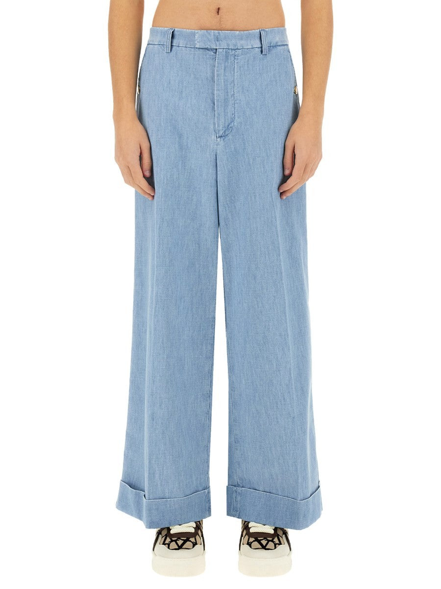 Valentino DENIM PANTS WITH LAPELS