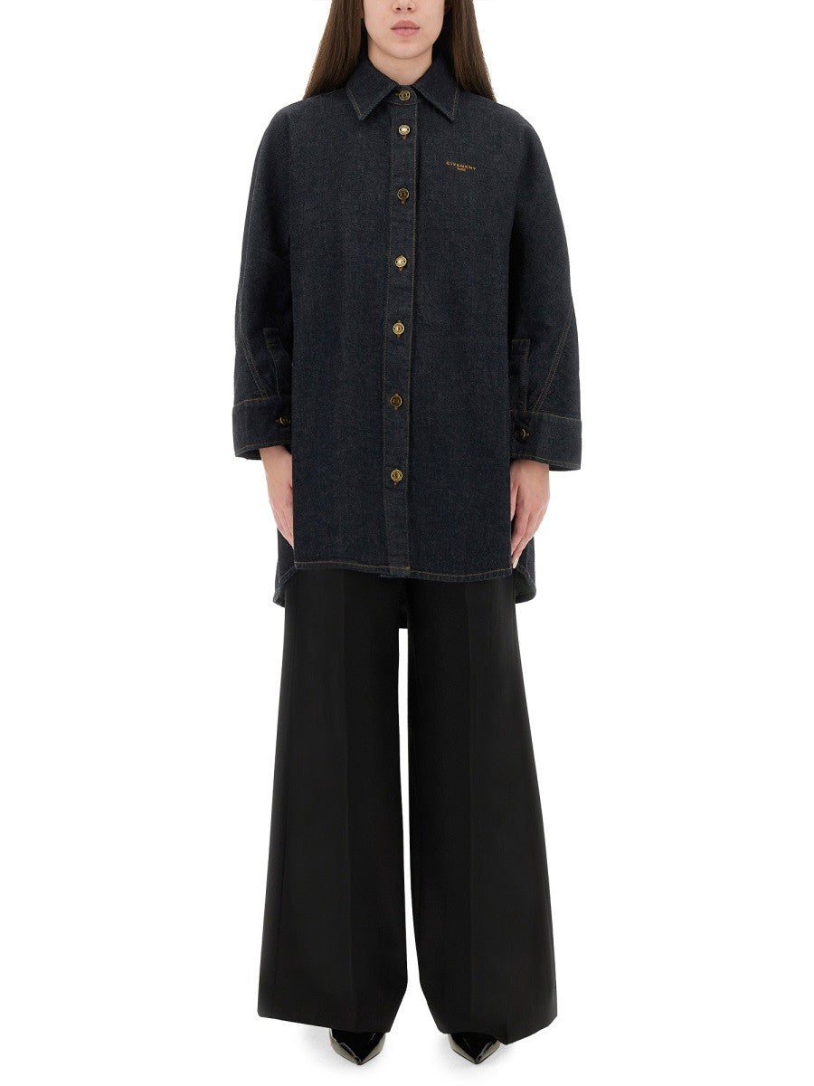 Givenchy DENIM SHIRT WITH EMBROIDERY