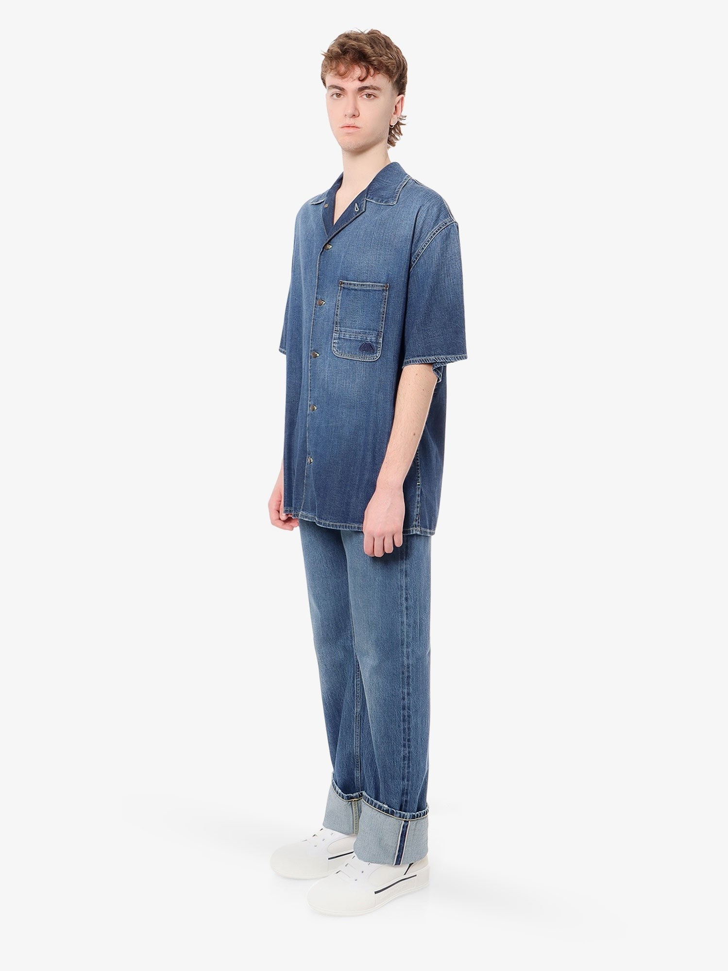 Alexander Mcqueen Chemise en jean avec détail logo