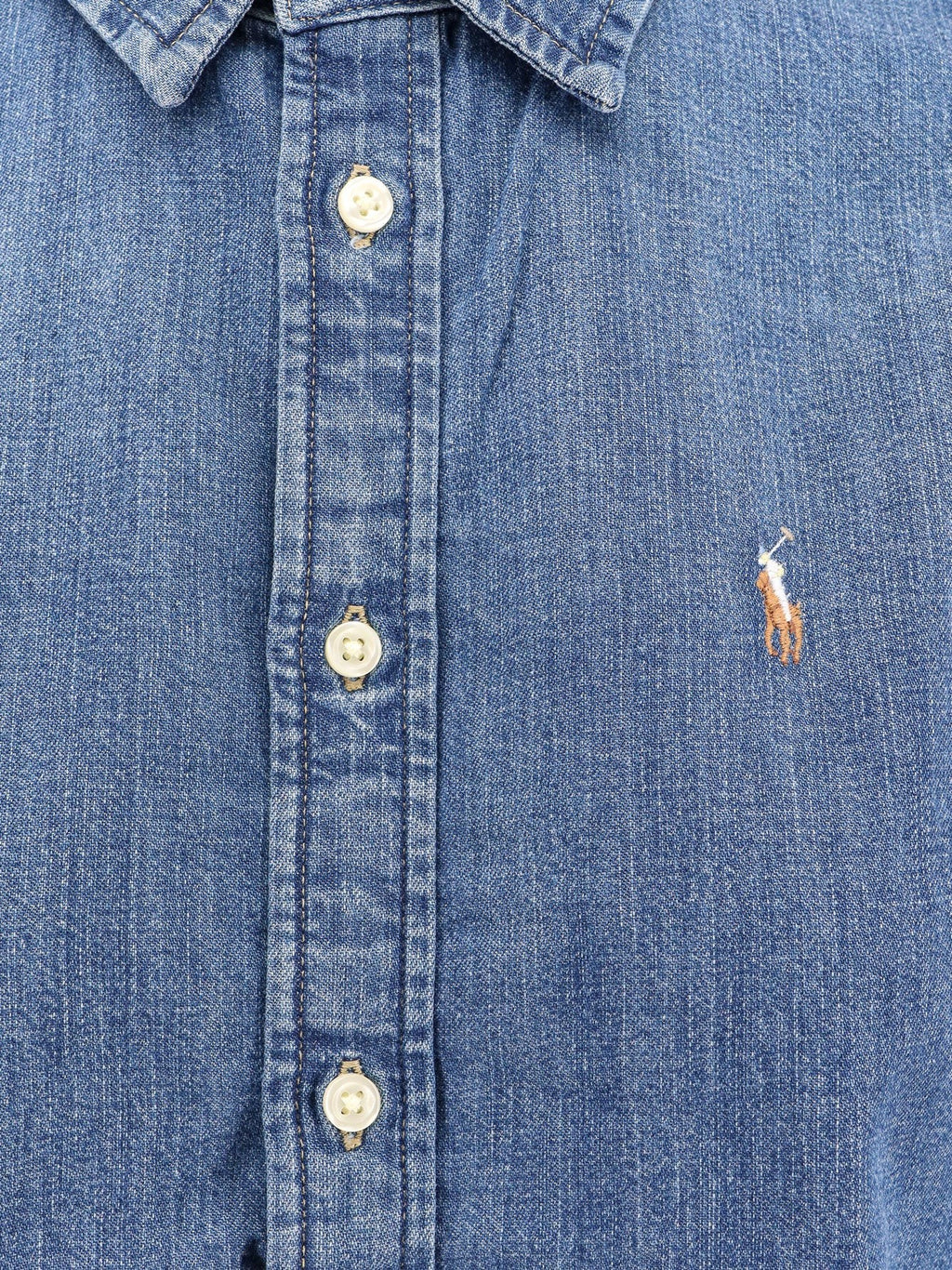 Polo Ralph Lauren Džinso marškiniai su siuvinėtu logotipu