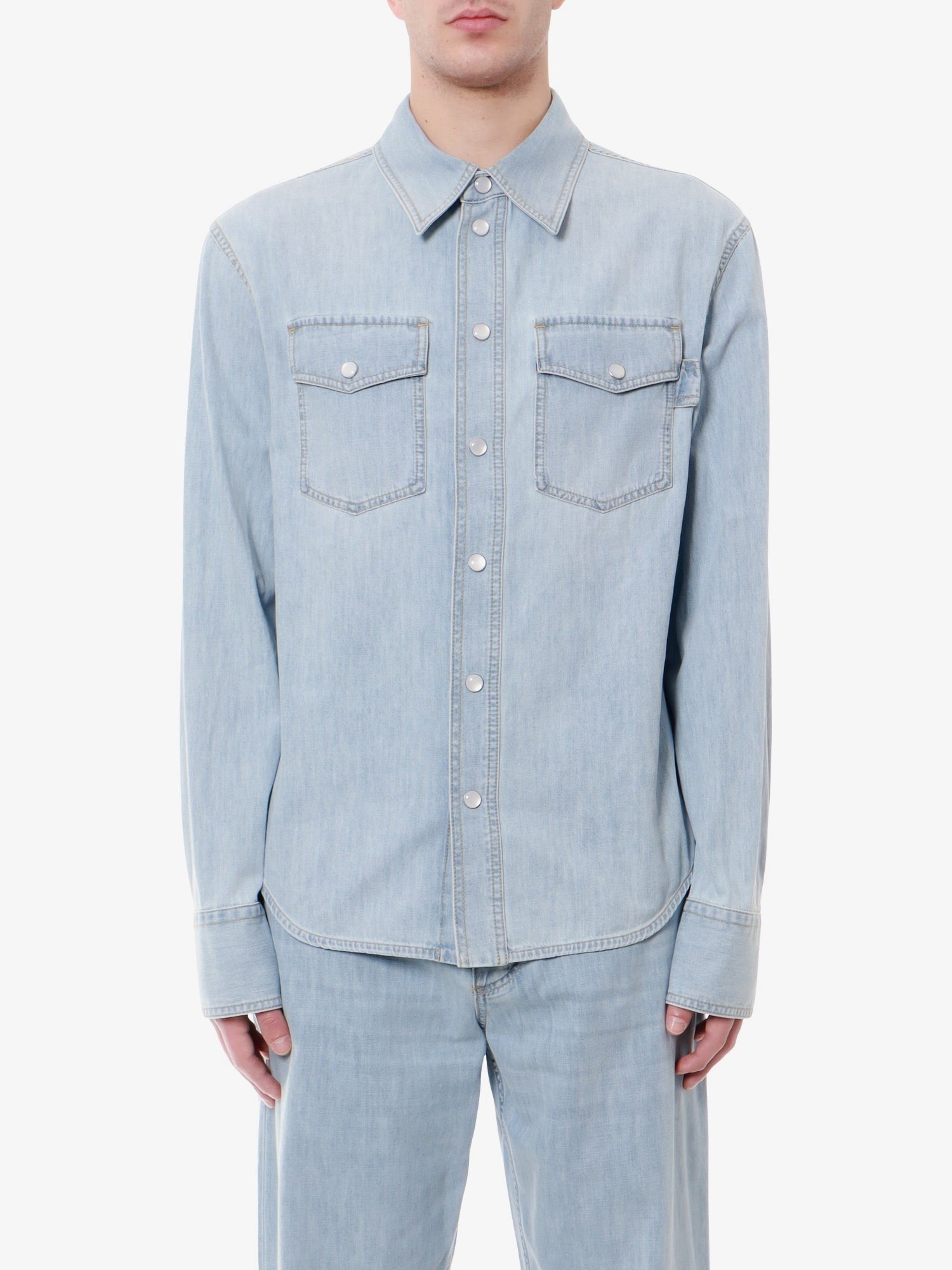 Bottega Veneta Πουκάμισο τζιν με κουμπιά από φίλντισι