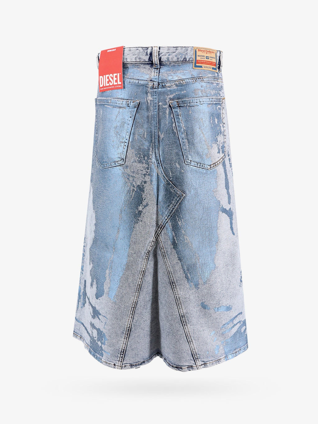 Diesel Džínová sukně s laminovaným potiskem