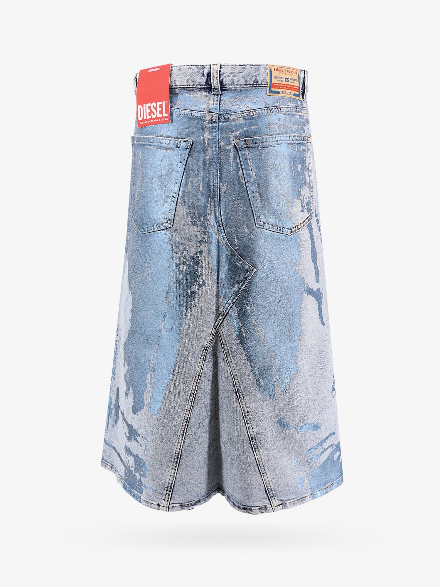 Diesel Džínová sukně s laminovaným potiskem