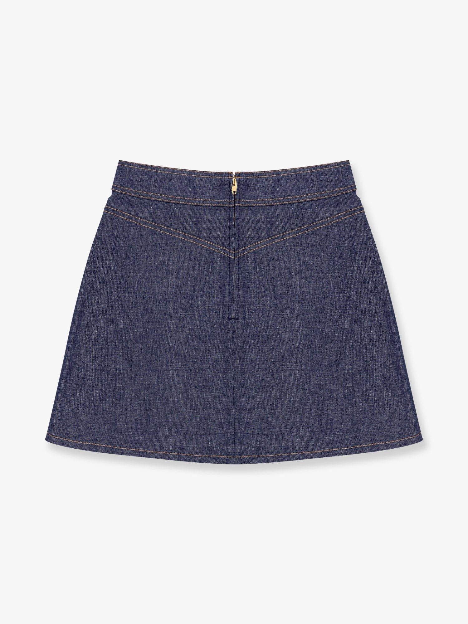 Celine Džínová mini sukně áčkového střihu