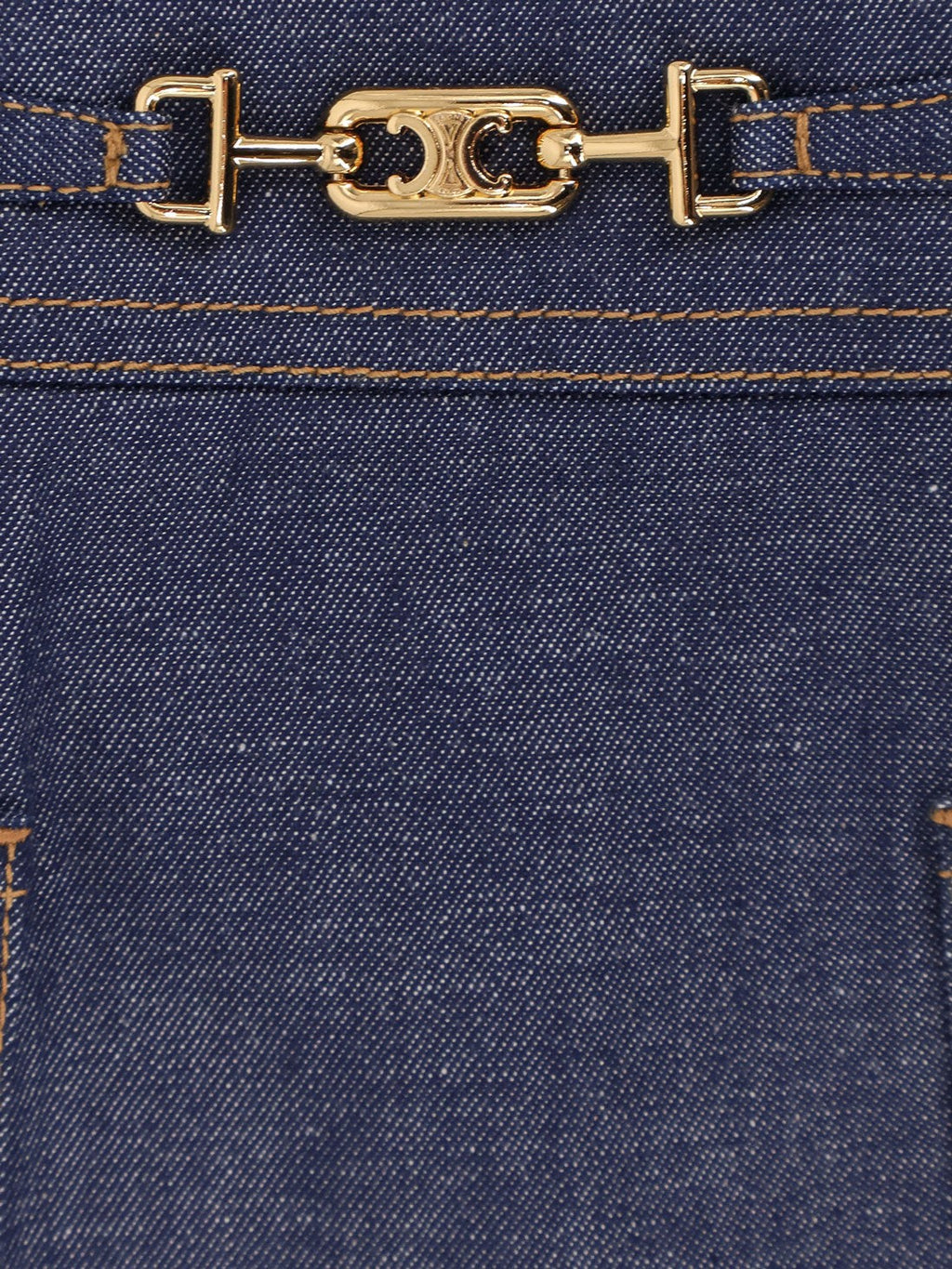 Celine Džínová mini sukně áčkového střihu