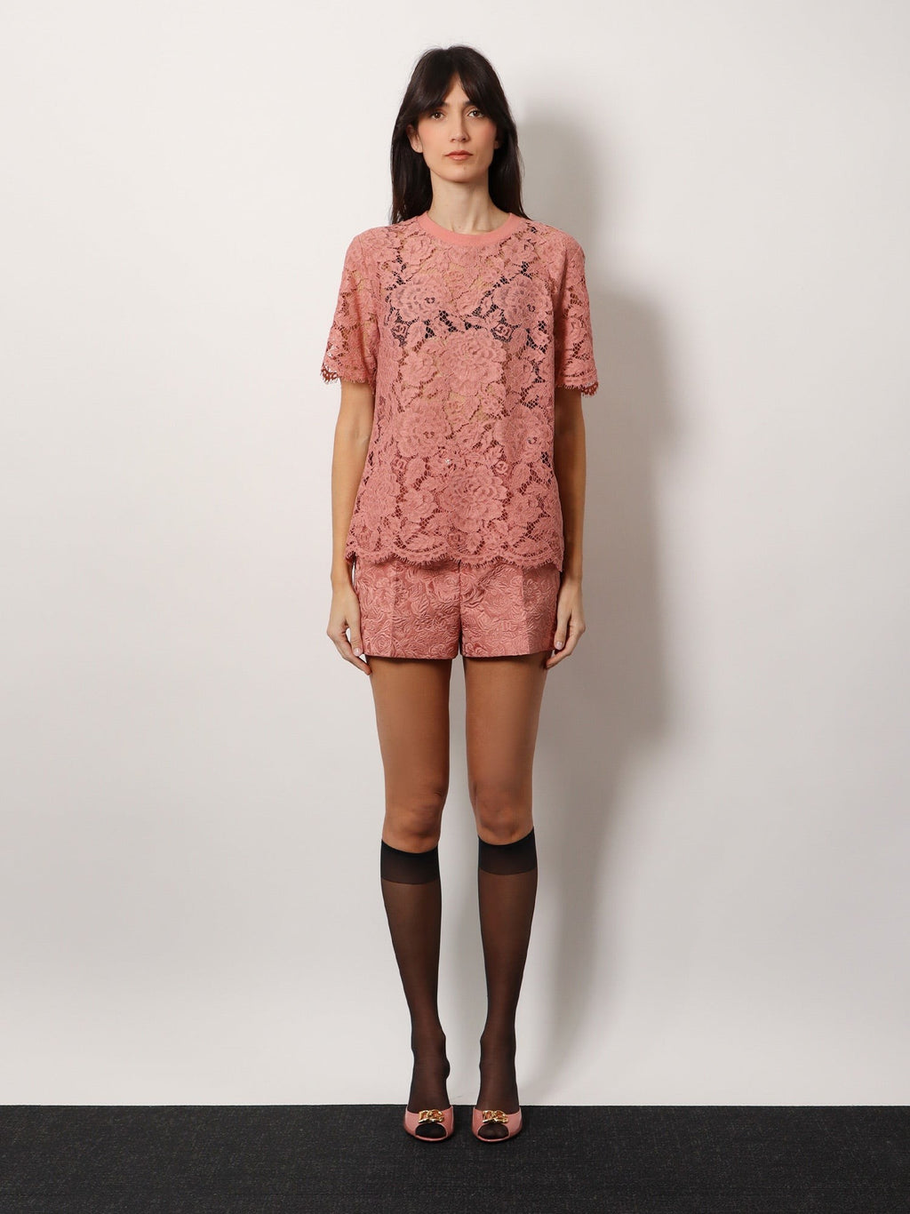 Dolce & Gabbana Krajkový top s květinovým motivem Dg