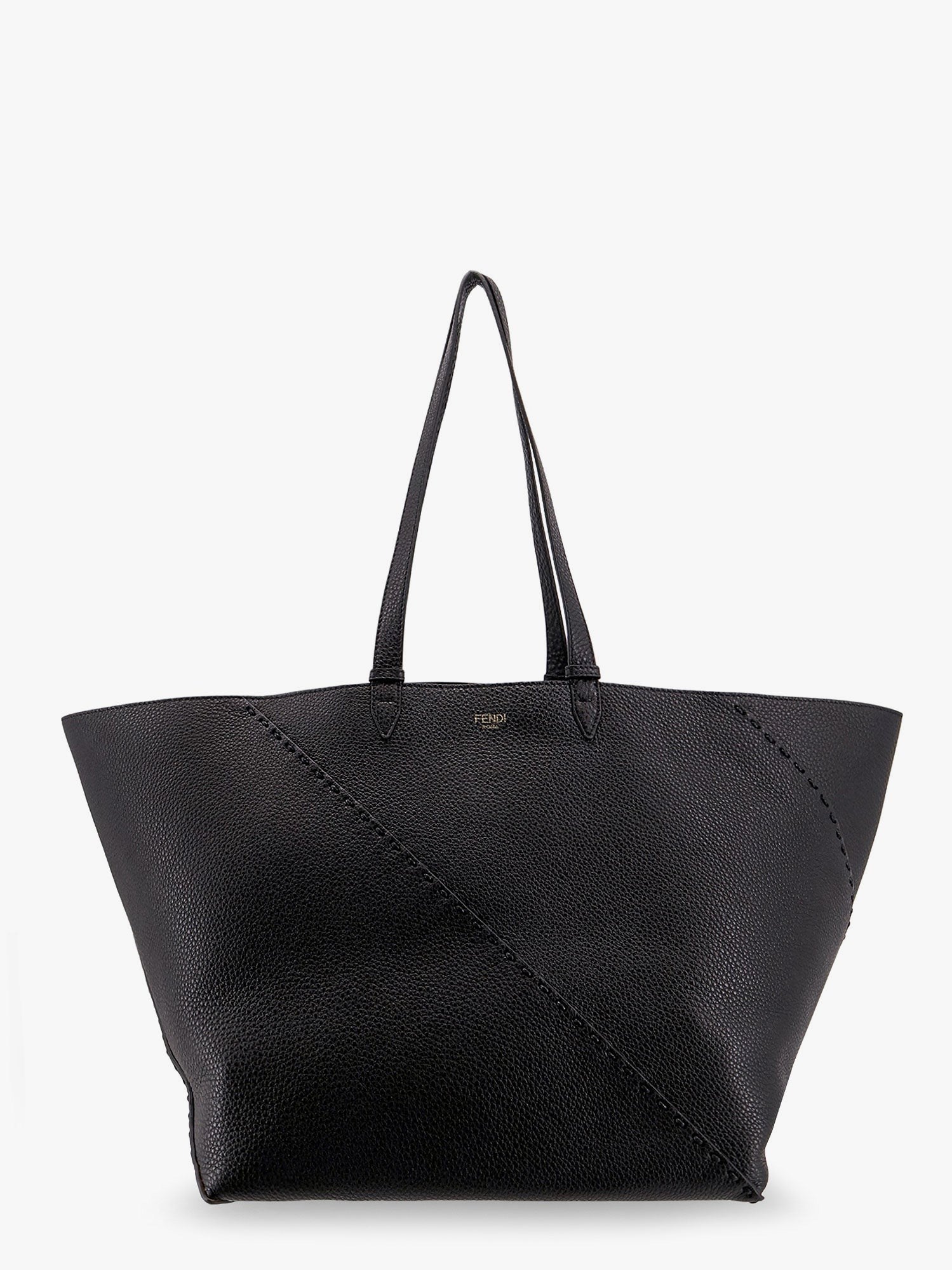 Fendi Diagonal selleria large leather shopping bag