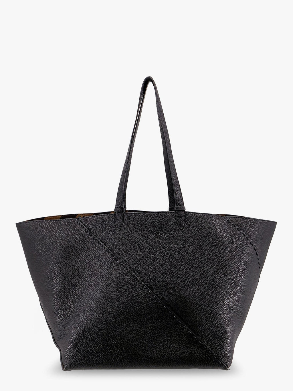 Fendi Diagonal selleria large leather shopping bag