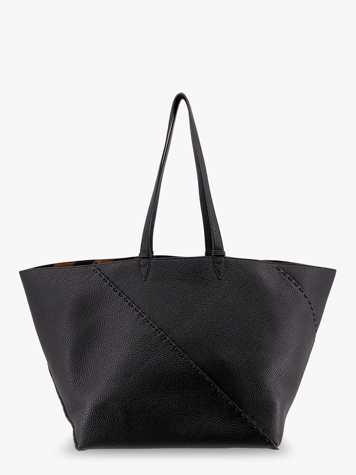 Fendi Diagonal selleria large leather shopping bag