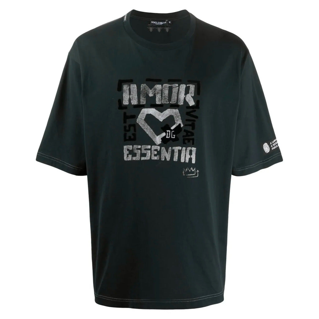 Dolce & Gabbana 'Amor Essentia' black cotton t-shirt front view
