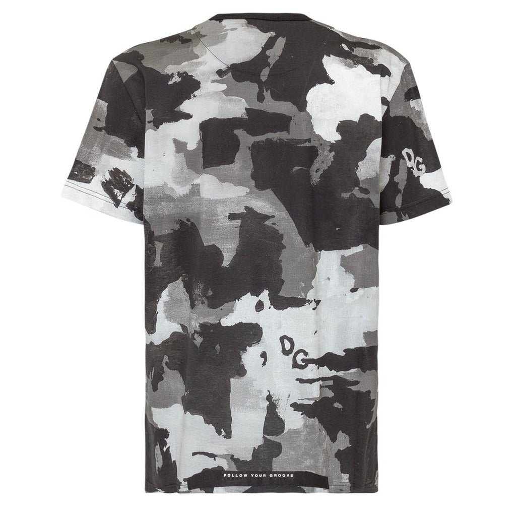 Back view of Dolce & Gabbana t-shirt showing camouflage print
