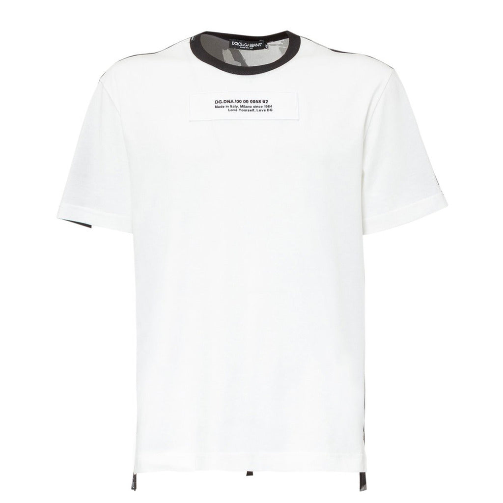 Dolce & Gabbana white cotton t-shirt with embroidered logo on front
