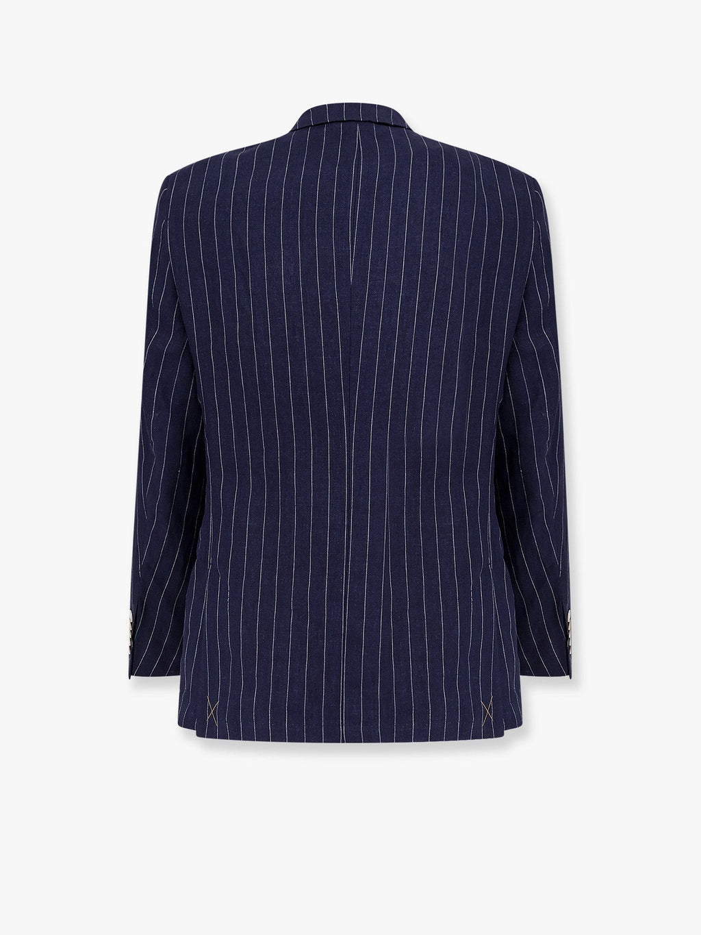Boss Double-breasted pinstriped linen suit